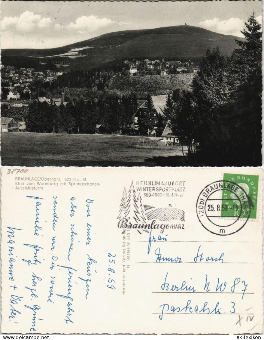 Ansichtskarte Braunlage An Der Stadt 1959 - Braunlage