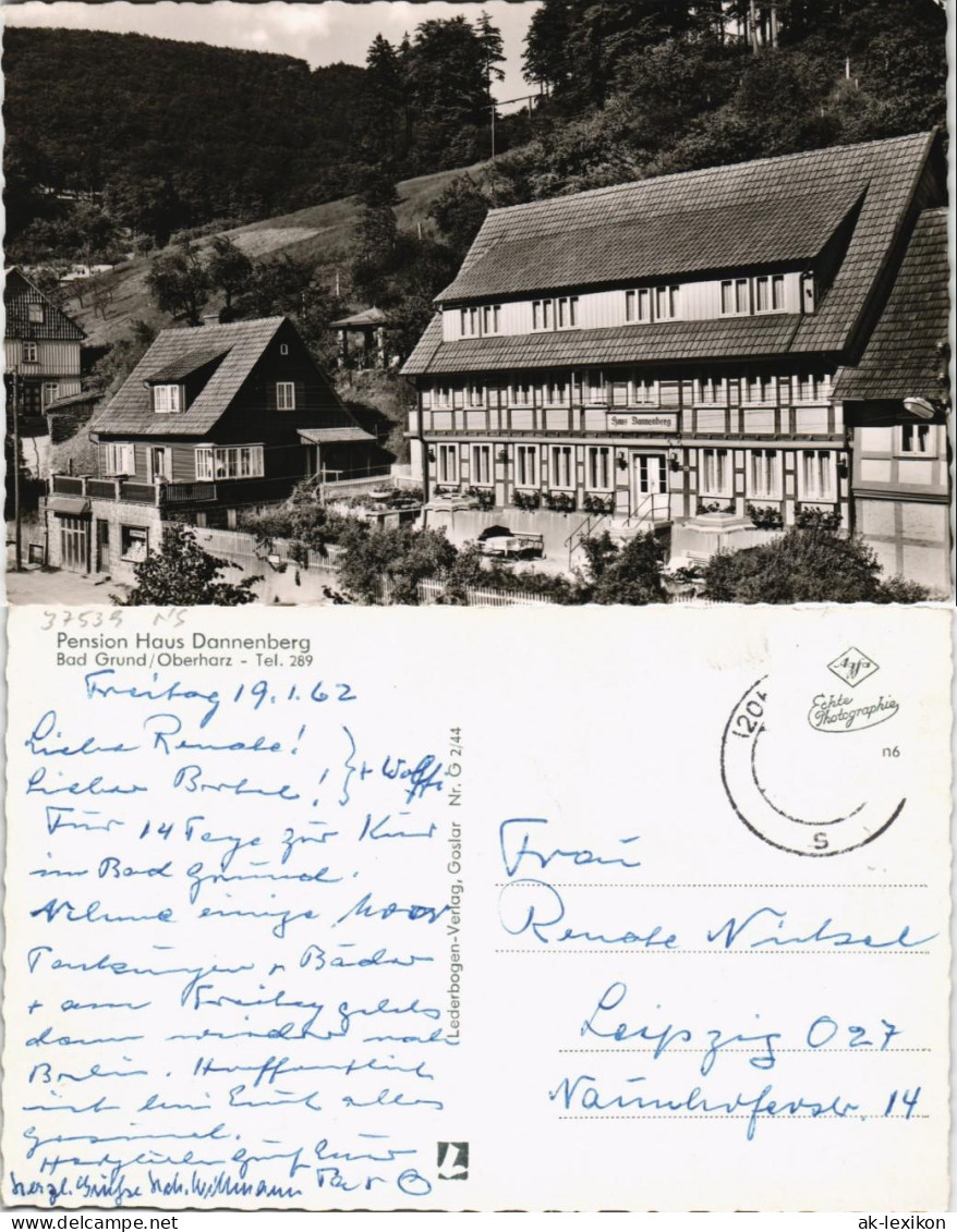 Ansichtskarte Bad Grund (Harz) Pension Haus Dannenberg 1962 - Bad Grund