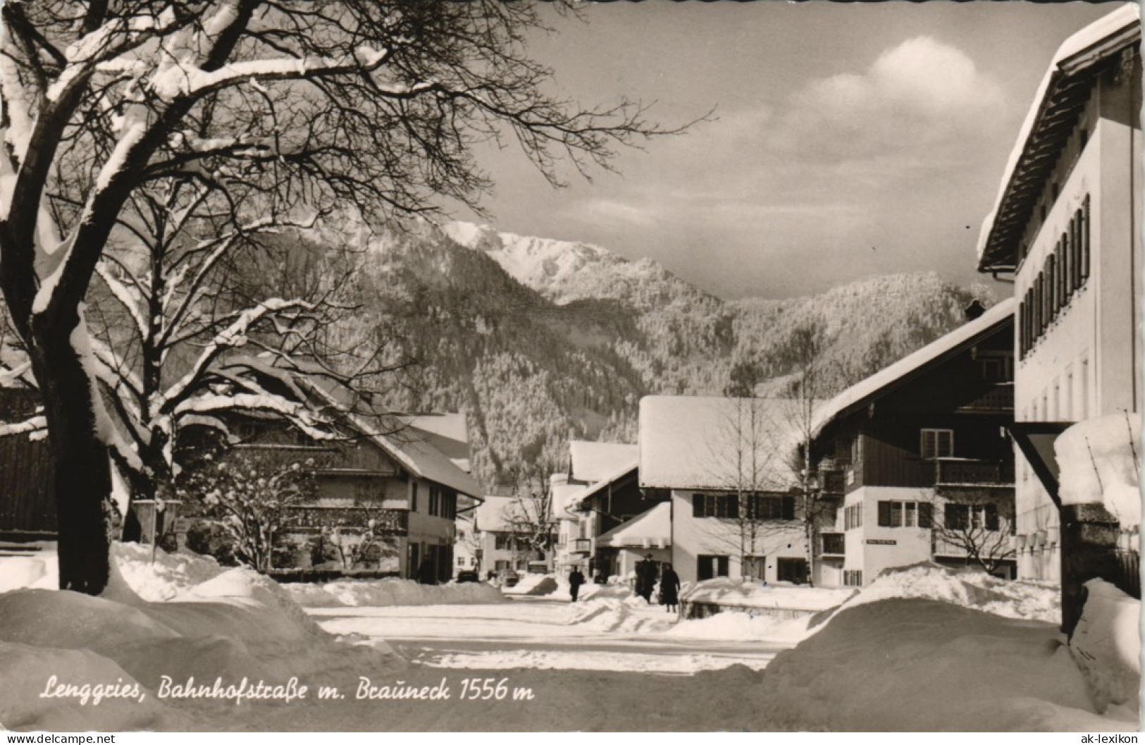 Ansichtskarte Lenggries Bahnhofstraße Im Winter 1962 - Lenggries