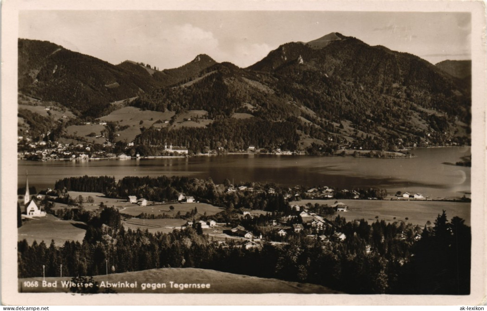 Ansichtskarte Bad Wiessee Blick Auf Die Stadt 1938 - Bad Wiessee