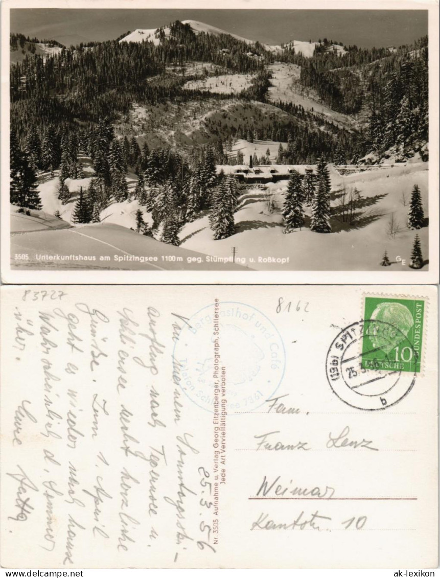 Ansichtskarte Spitzingsee-Schliersee Unterkunftshaus Am Spitzingsee 1956 - Schliersee