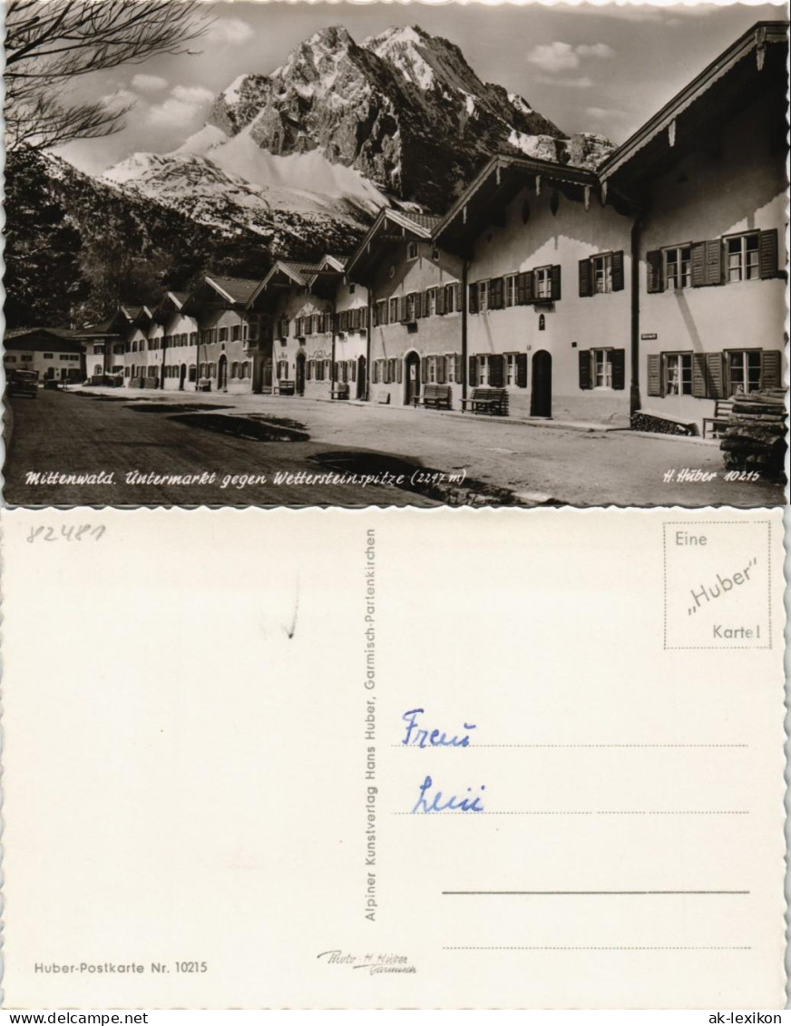 Ansichtskarte Mittenwald Untermarkt 1961 - Mittenwald