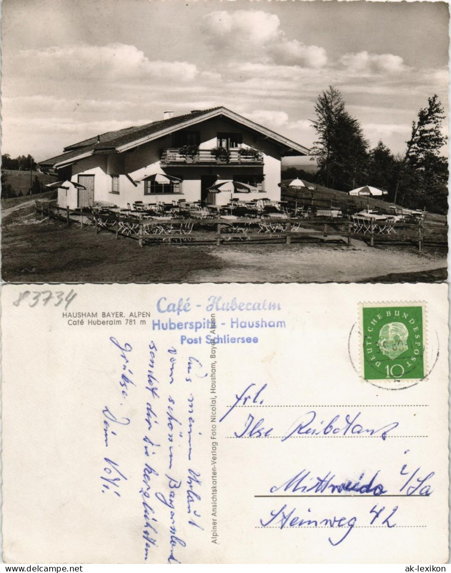 Ansichtskarte Schliersee Hausham - Cafe Huberalm 1962 - Schliersee