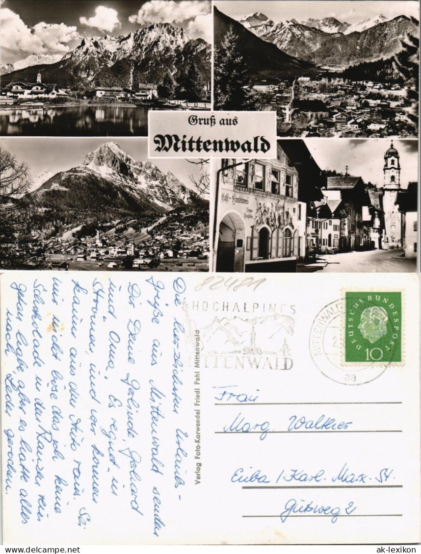 Ansichtskarte Mittenwald Mehrbild-AK Mit 4 Stadtteilansichten 1960 - Mittenwald