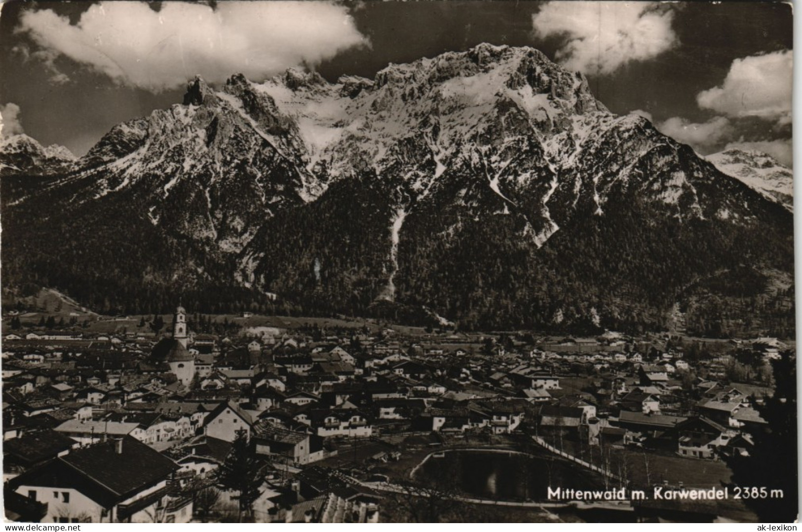 Ansichtskarte Mittenwald Panorama-Ansicht Karwendel Berge Bergpanorama 1960 - Mittenwald