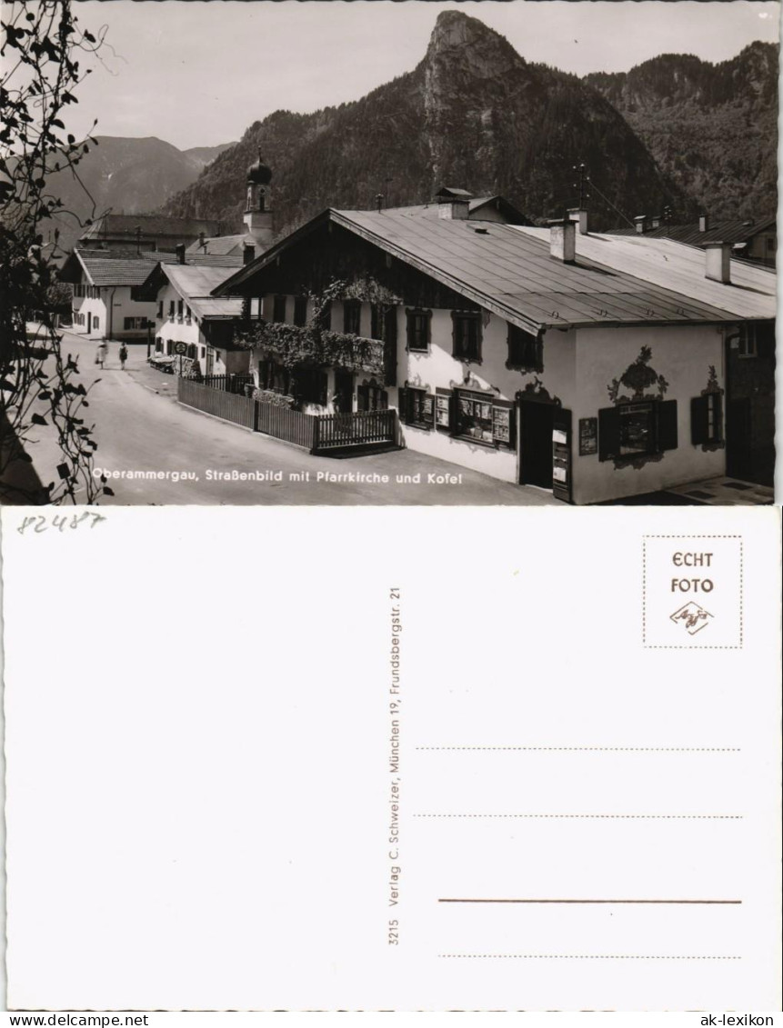 Oberammergau Panorama Straßenbild Mit Pfarrkirche Und Kofel 1960 - Oberammergau