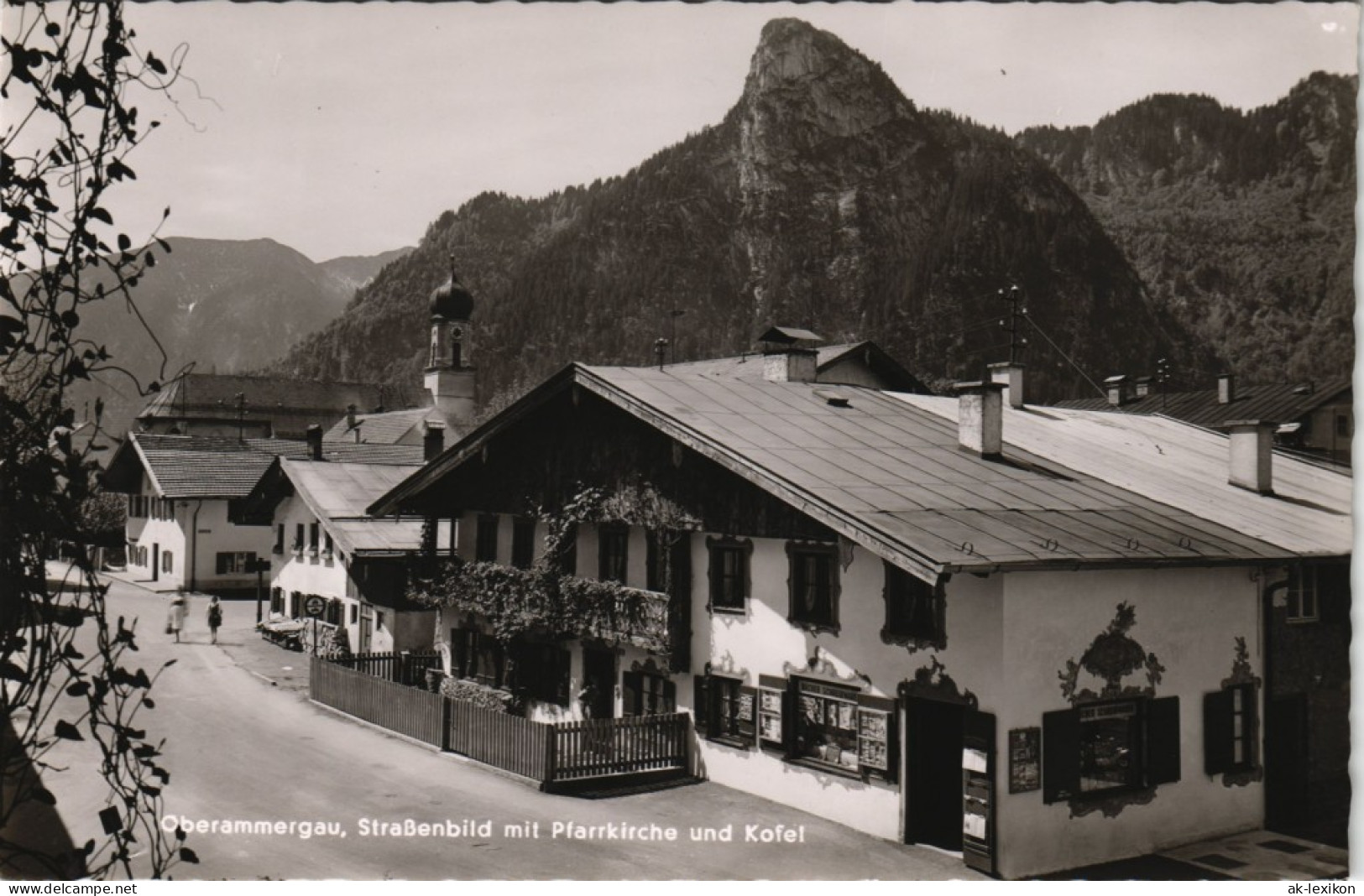Oberammergau Panorama Straßenbild Mit Pfarrkirche Und Kofel 1960 - Oberammergau