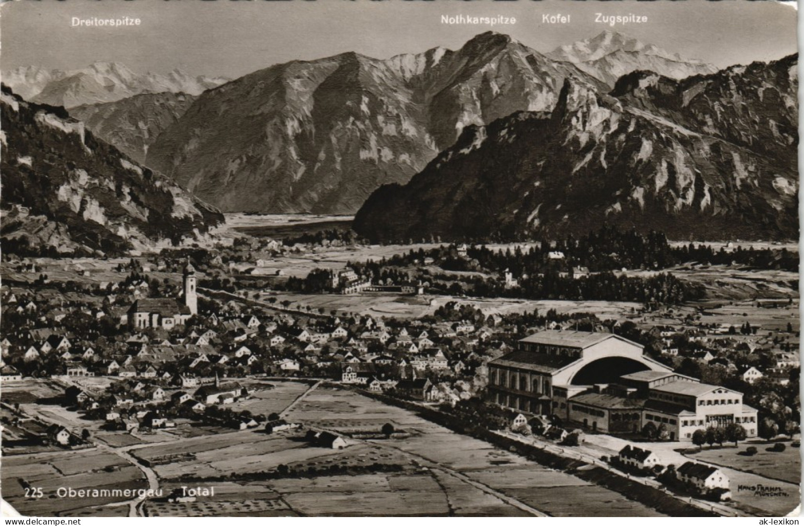 Ansichtskarte Oberammergau Panorama-Ansicht Totalansicht Ort Und Alpen 1962 - Oberammergau