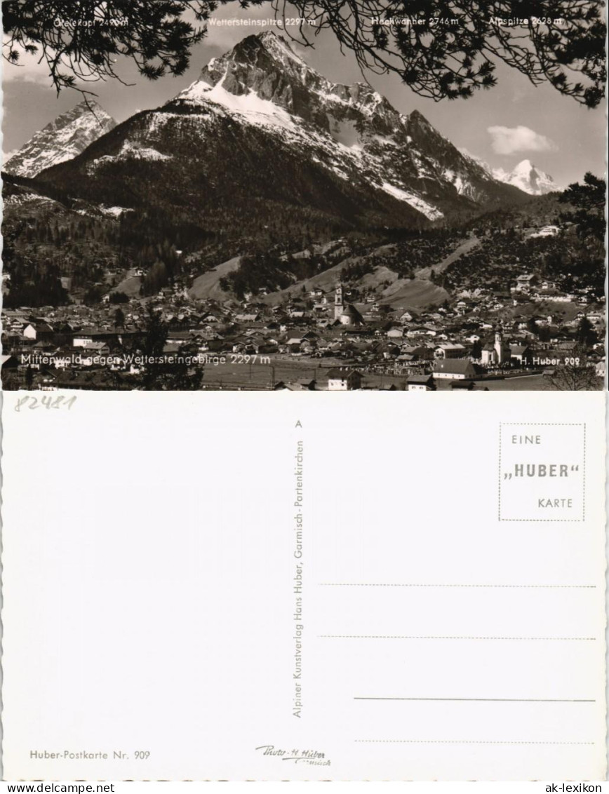 Mittenwald Panorama-Ansicht Gegen Wetterstein-Gebirge Alpen 1960 - Mittenwald