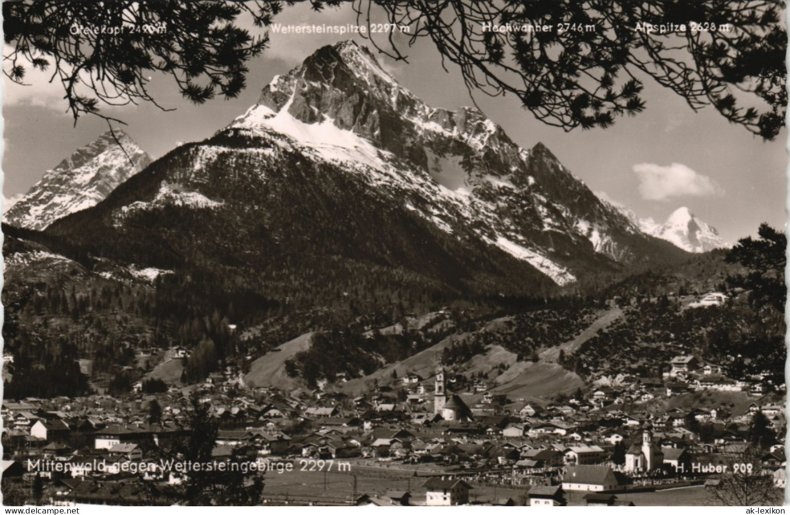 Mittenwald Panorama-Ansicht Gegen Wetterstein-Gebirge Alpen 1960 - Mittenwald