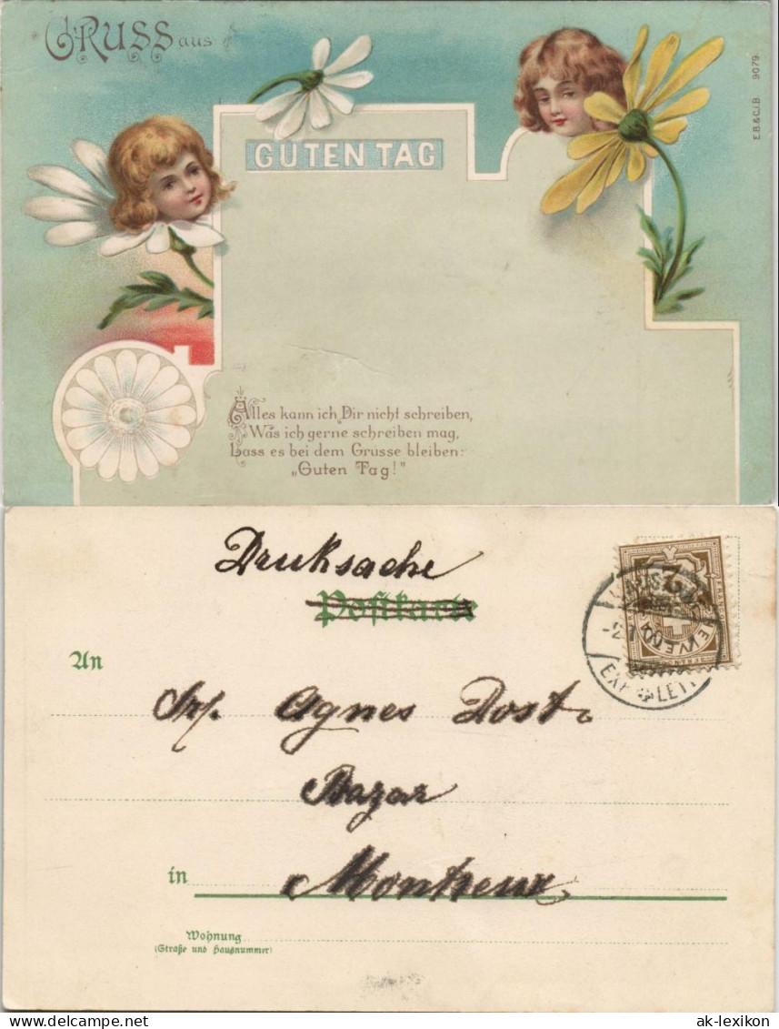 Ansichtskarte  Engel - Blumen Mädchen Gruss Aus 1900 - Non Classificati