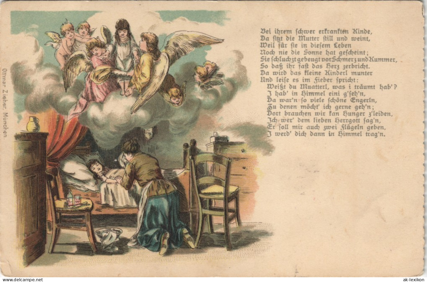 Ansichtskarte  Motiv: Engel über Dem Bett Eines Mädchens 1906 - Non Classificati