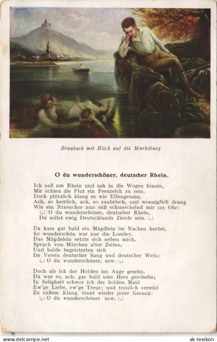 Ansichtskarte Braubach Künstlerkarte - Liedkarte Mann 1925 - Braubach