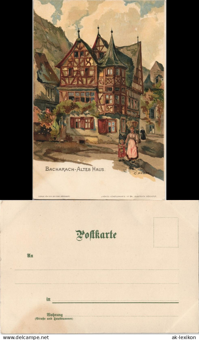 Ansichtskarte Bacharach Altes Haus Signierte Künstlerkarte 1905 - Bacharach