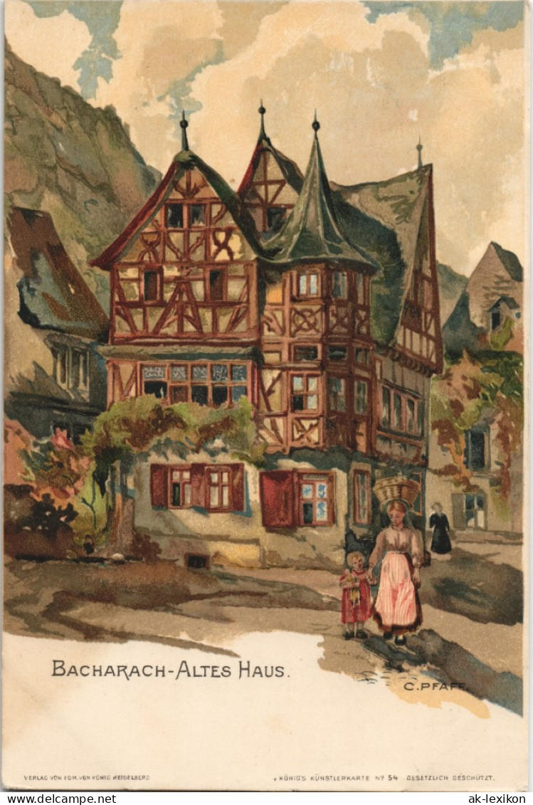 Ansichtskarte Bacharach Altes Haus Signierte Künstlerkarte 1905 - Bacharach