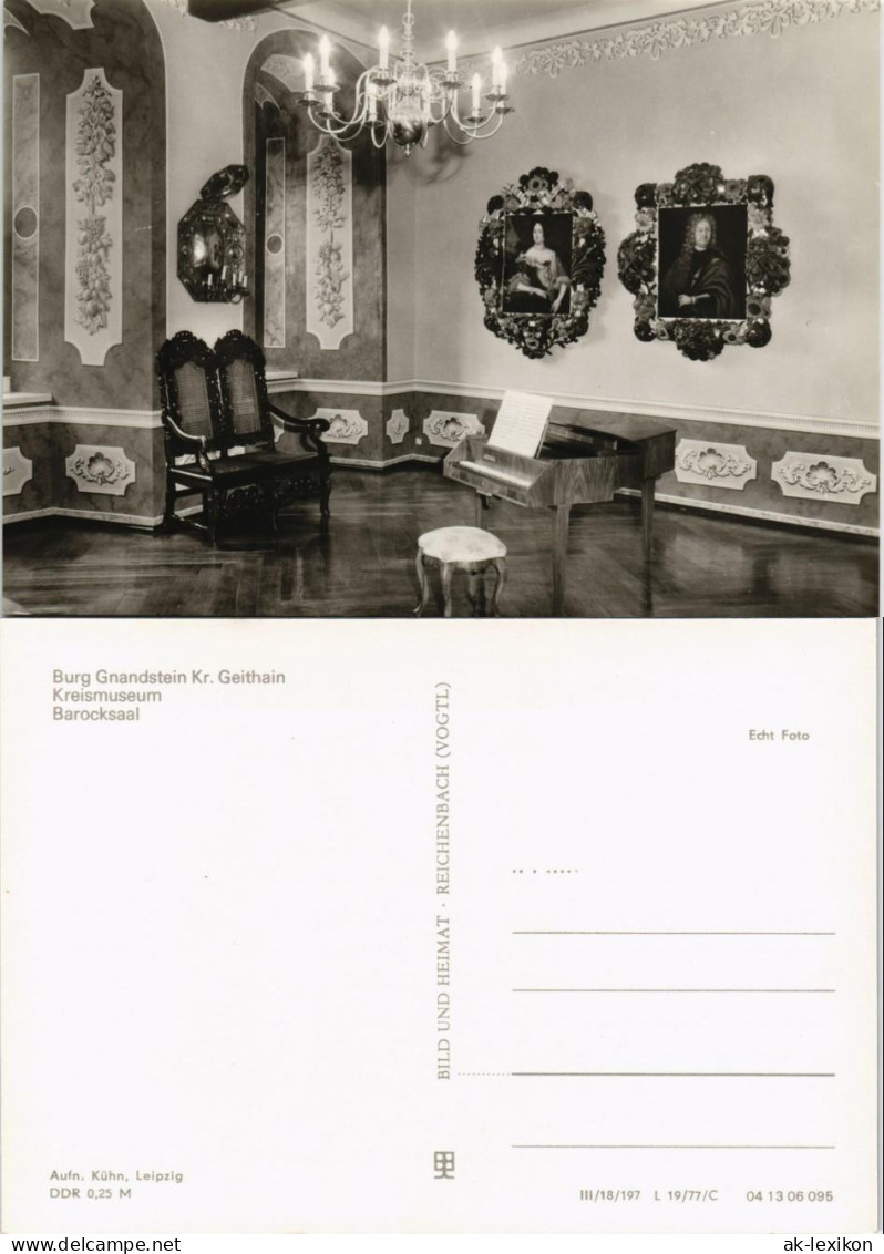 Ansichtskarte Gnandstein-Kohren-Sahlis Barocksaal Burg Gnandstein 1977 - Kohren-Sahlis