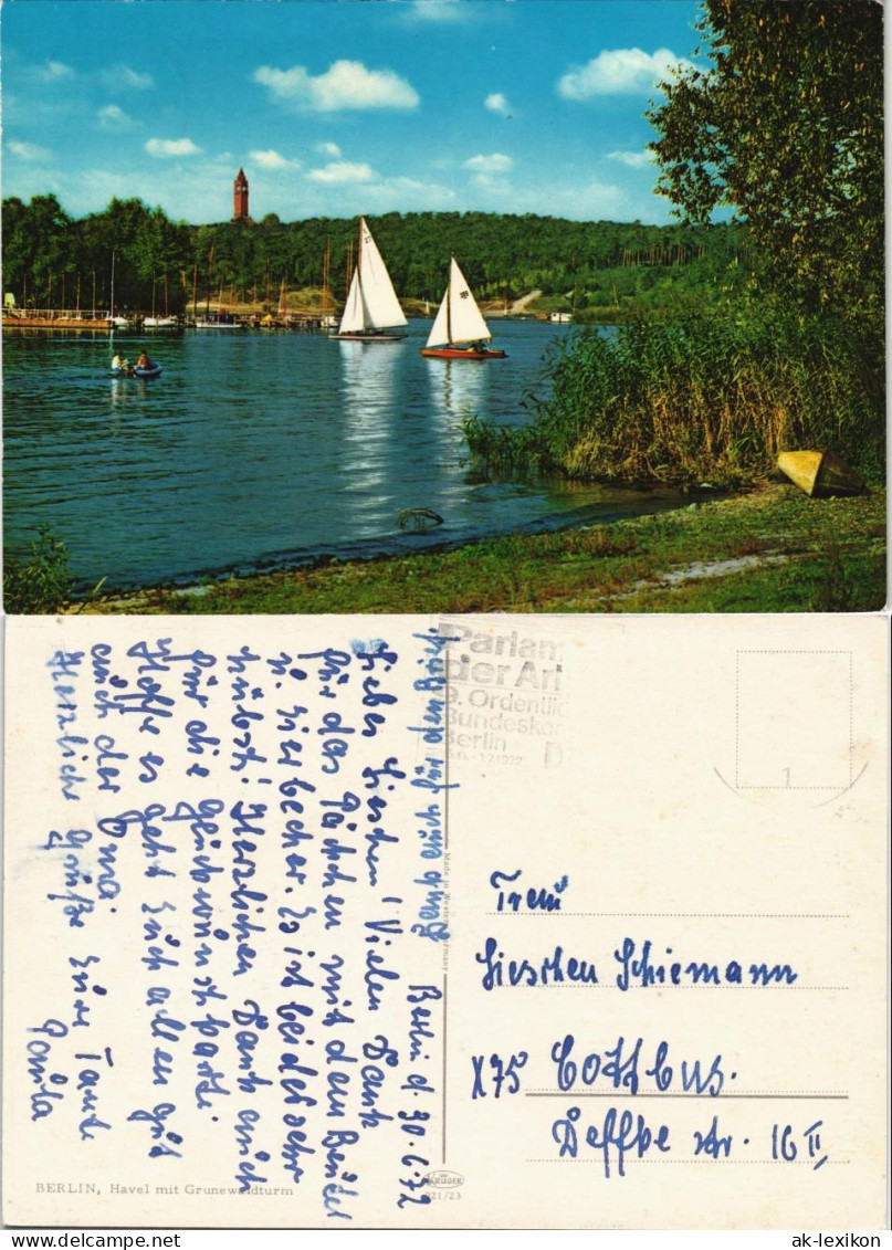 Grunewald-Berlin Havel Mit Grunewaldturm (Kaiser-Wilhelm-Turm) 1972 - Grunewald