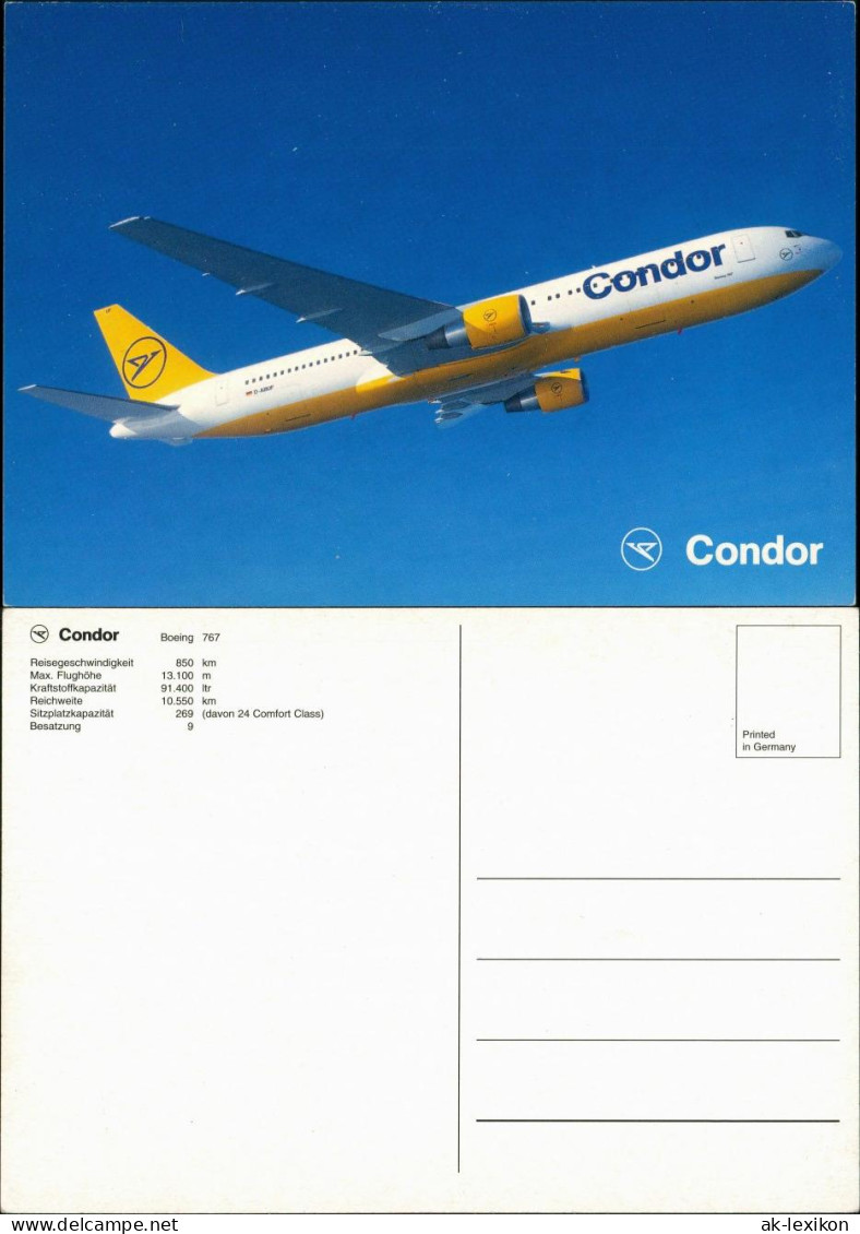 Ansichtskarte  Condor Boeing 767 Luftverkehr Flugwesen Flugzeuge 2000 - 1946-....: Modern Era