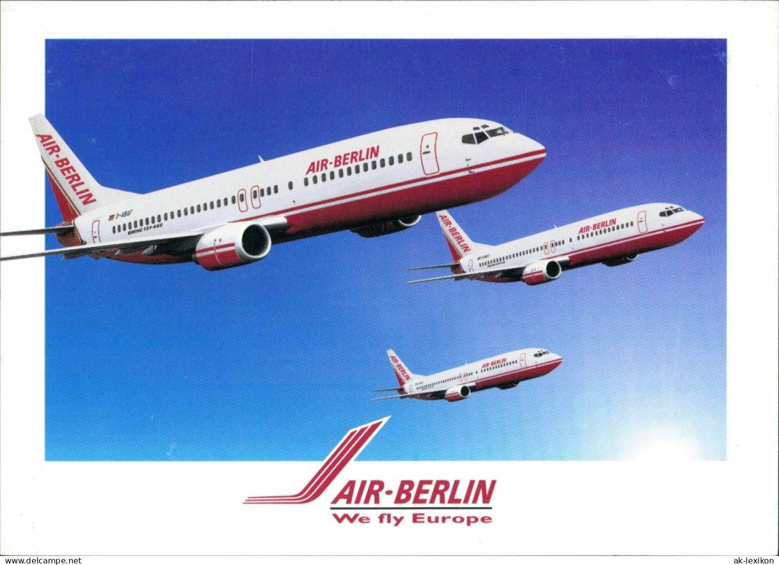 Ansichtskarte  AIR BERLIN 2 FLÜSTERJETS Im Flug Boeing 737/400 2000 - 1946-....: Modern Era