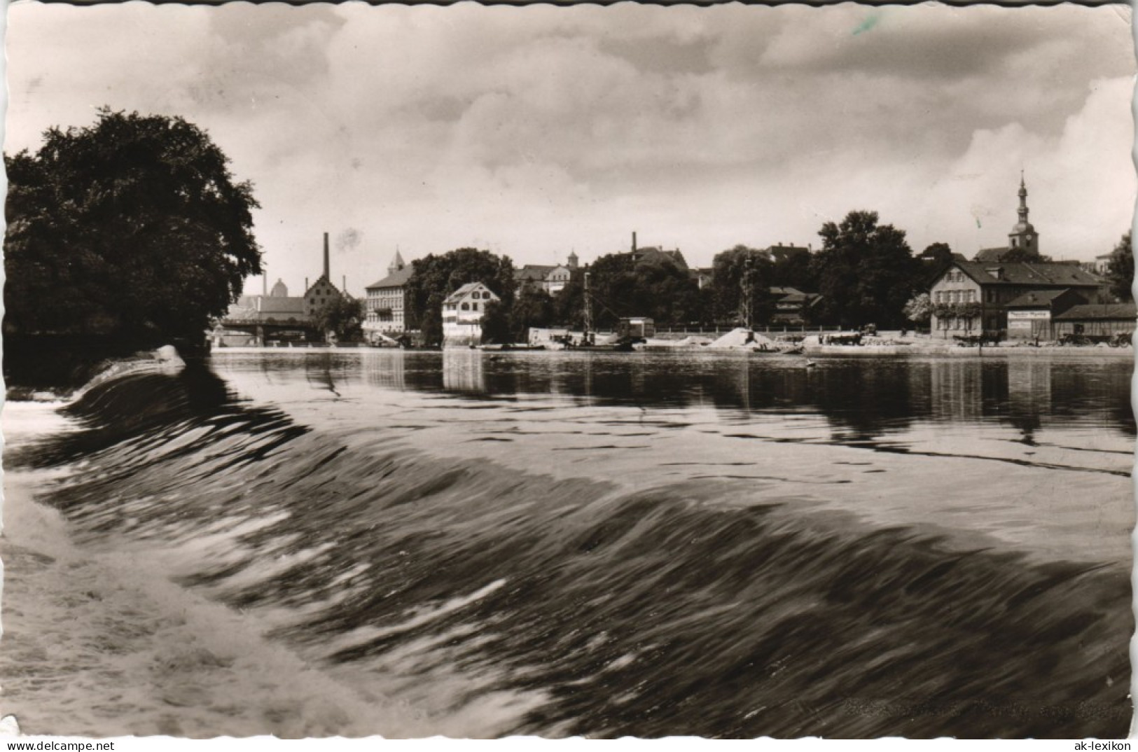 Ansichtskarte Schweinfurt Flußpartie, Stadt, Fabrik 1957 - Schweinfurt