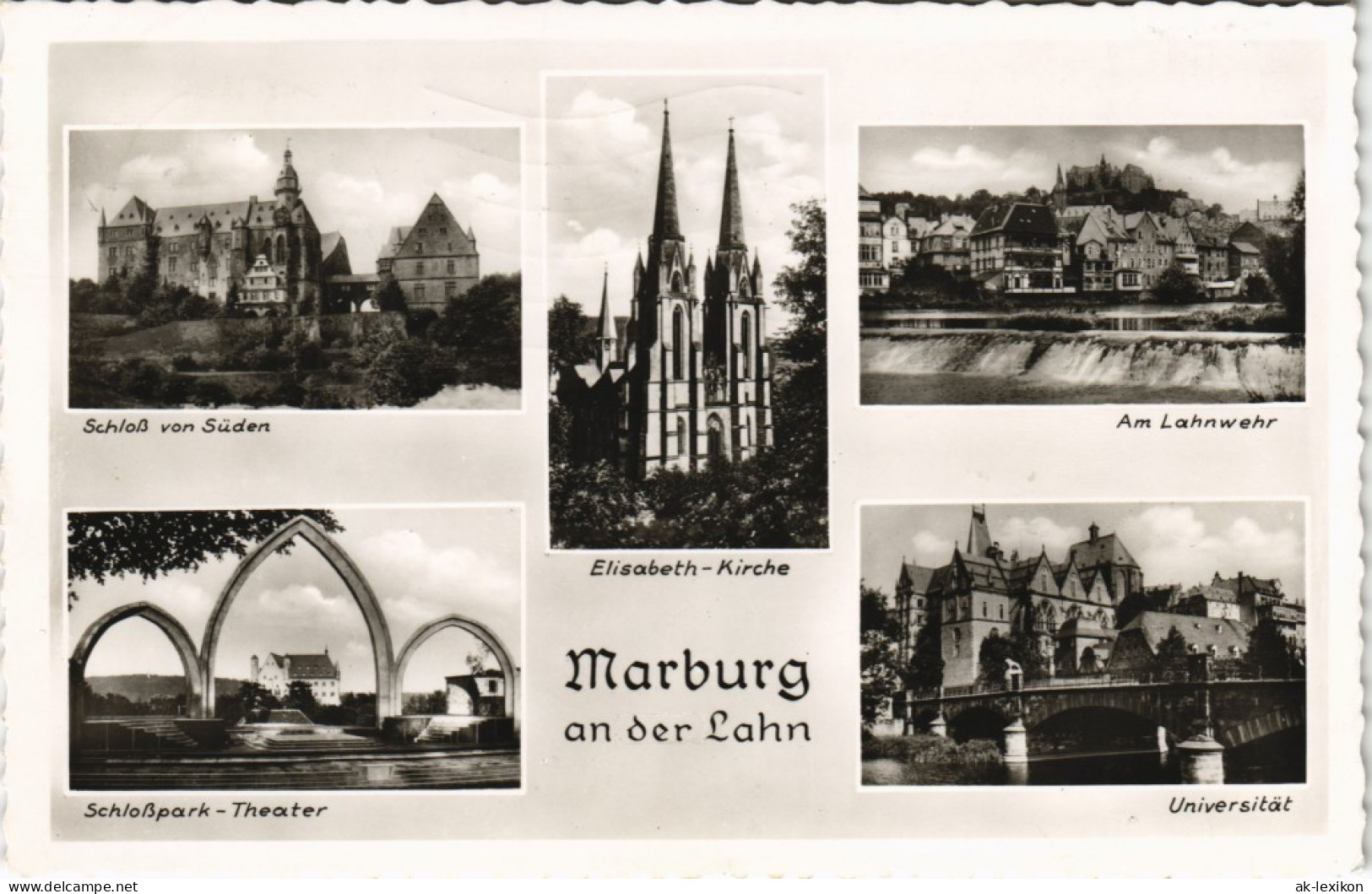Marburg An Der Lahn MB: Schloß, Lahnwehr, Schloßpark-Theater 1958 - Marburg