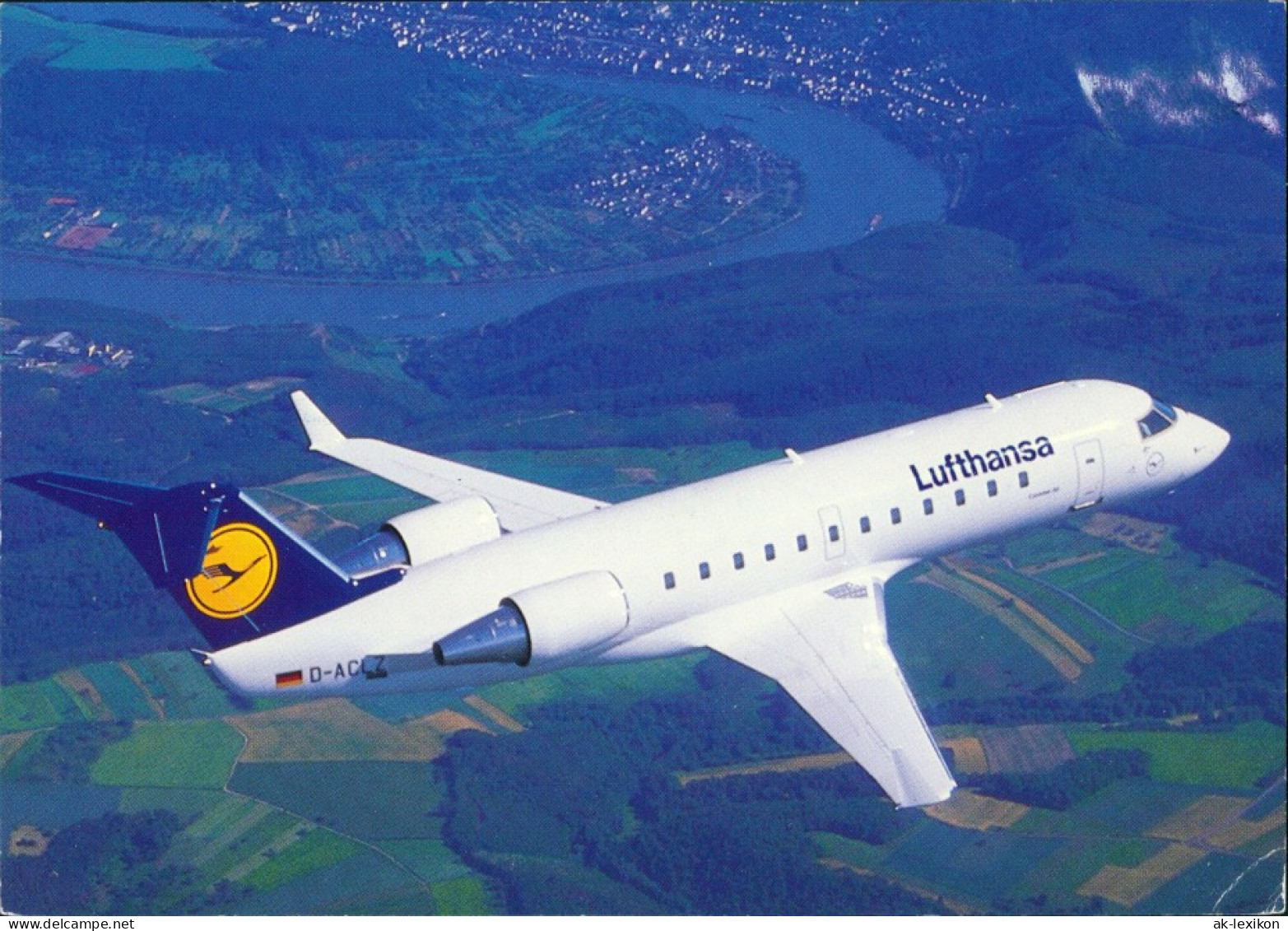 Ansichtskarte  Lufthansa Canadair Jet CL-600 Im Flug 2000 - 1946-....: Modern Era