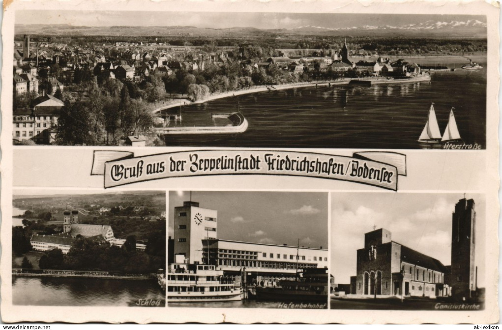 Ansichtskarte Friedrichshafen Mehrbild-Gruss-AK Aus Der Zeppelinstadt 1953 - Friedrichshafen