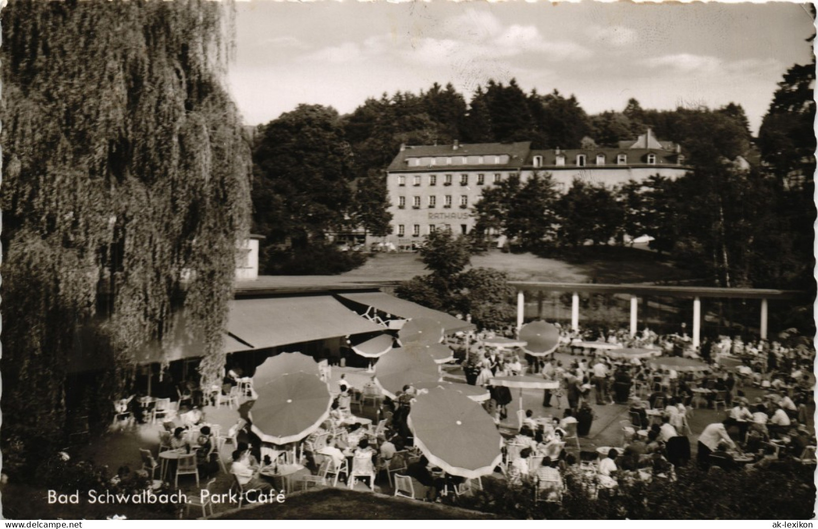 Ansichtskarte Bad Schwalbach Langenschwalbach Partie Am Park-Café 1964/1962 - Bad Schwalbach
