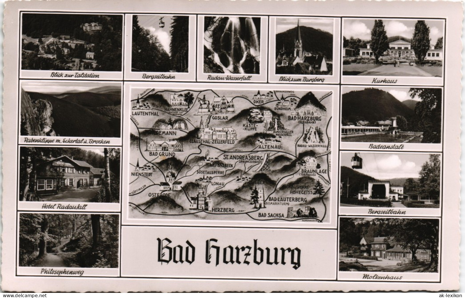 Bad Harzburg Mehrbild-AK Mit Umgebungskarte Und Sehenswürdigkeiten 1960 - Bad Harzburg