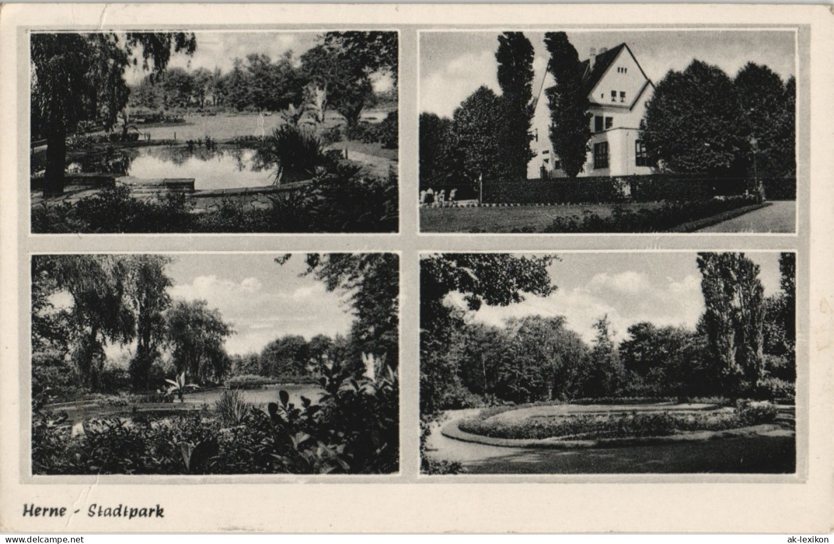 Ansichtskarte Herne Stadtpark - 4 Bild Haus 1961 - Herne