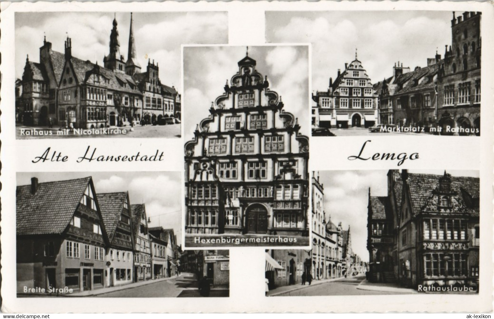 Ansichtskarte Detmold MB: Rathaus, Markt, Breite Straße 1966 - Detmold