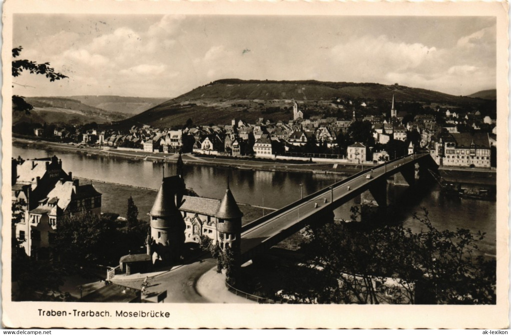 Ansichtskarte Traben-Trarbach Moselbrücke - Stadt 1955 - Traben-Trarbach