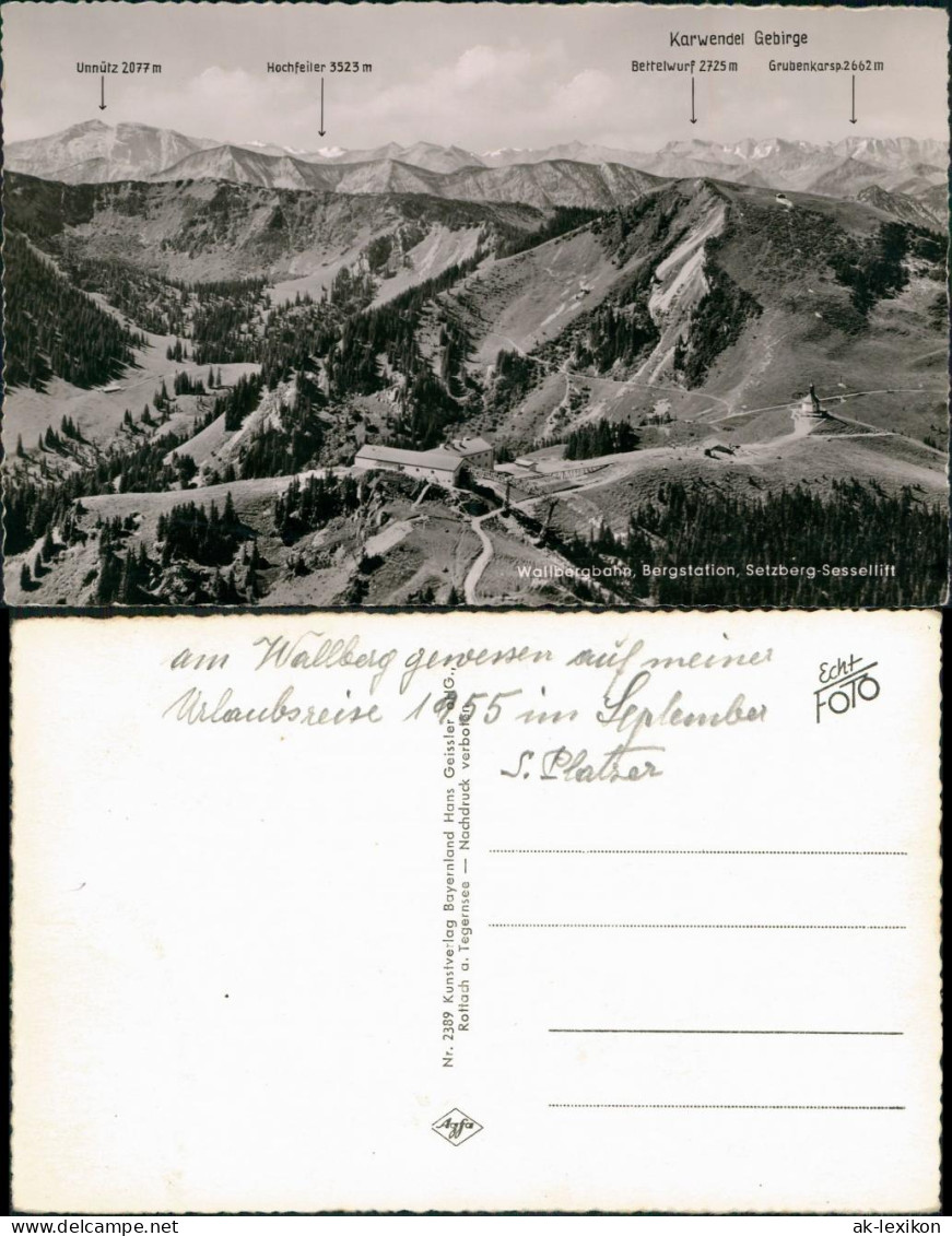 Alpen Panorama Mit Wallbergbahn, Bergstation, Setzberg-Sessellift 1955 - Non Classificati