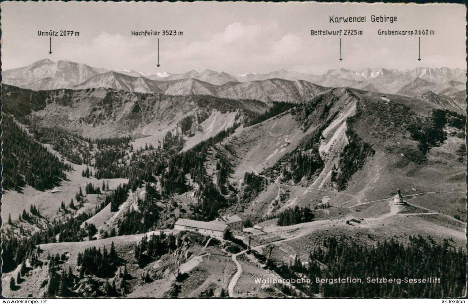 Alpen Panorama Mit Wallbergbahn, Bergstation, Setzberg-Sessellift 1955 - Non Classificati