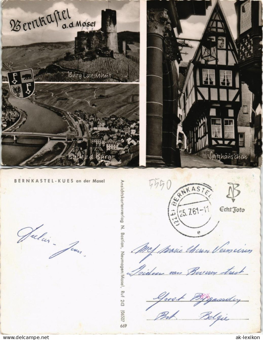 Bernkastel-Kues Berncastel-Cues 3 Bild: Totale, Burg, Spitzhäuschen 1961 - Bernkastel-Kues