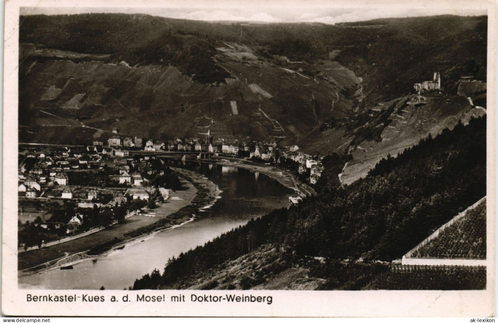 Ansichtskarte Bernkastel-Kues Berncastel-Cues Stadt Mit Doktor-Weinberg 1956 - Bernkastel-Kues