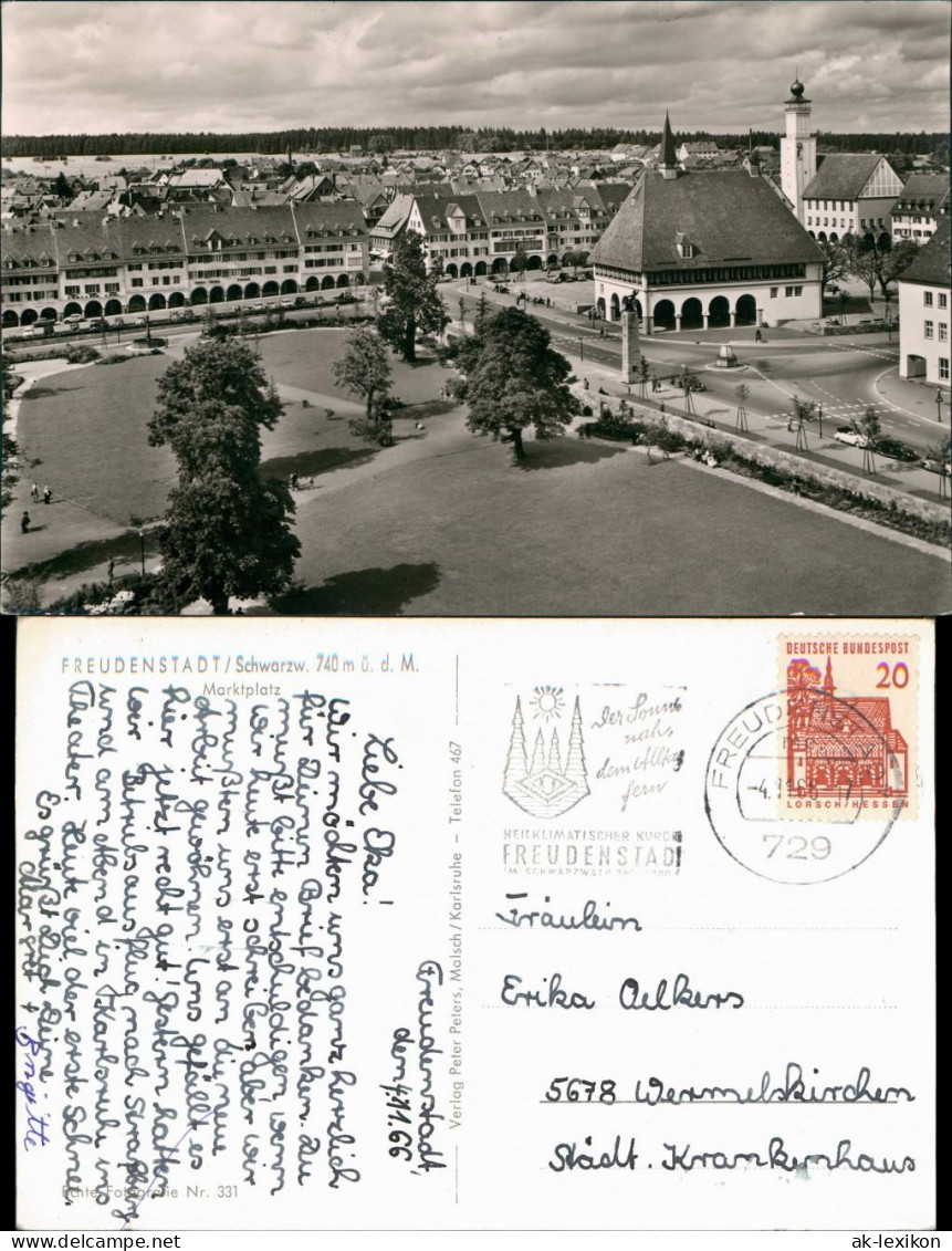 Ansichtskarte Freudenstadt Stadt Panorama Mit Marktplatz 1966 - Freudenstadt