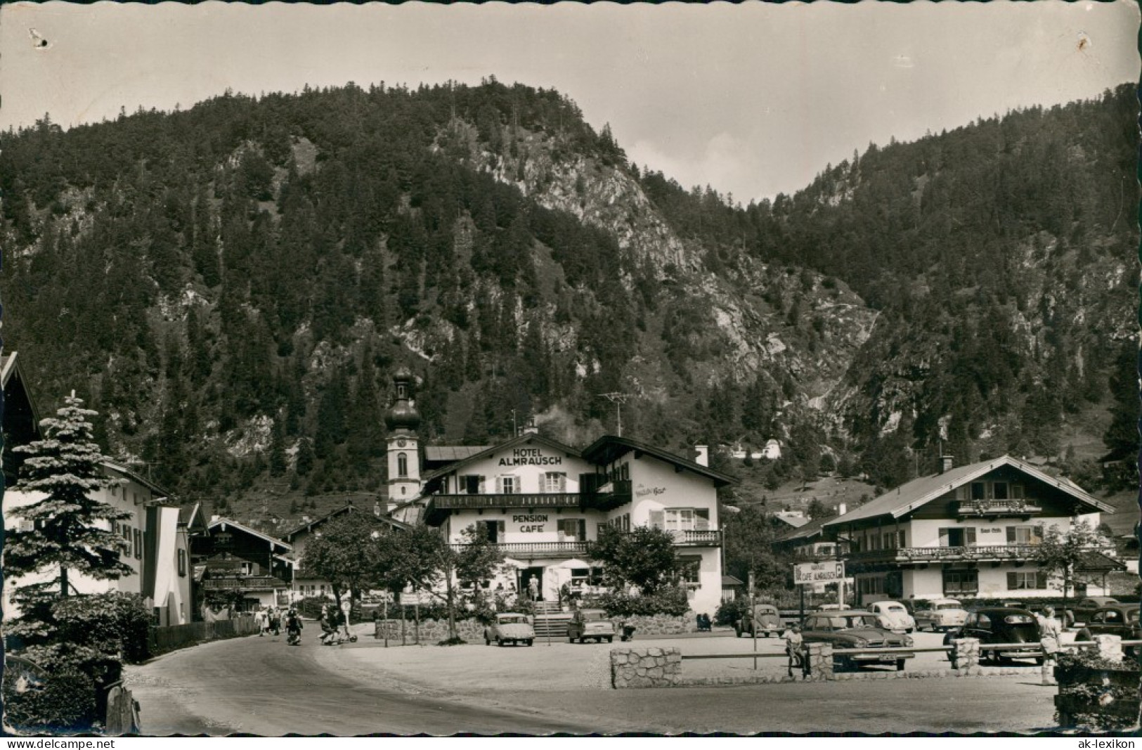 Reit Im Winkl Dorfpartie Straßen Partie Mit Haus Almrausch Pension & Café 1961 - Reit Im Winkl