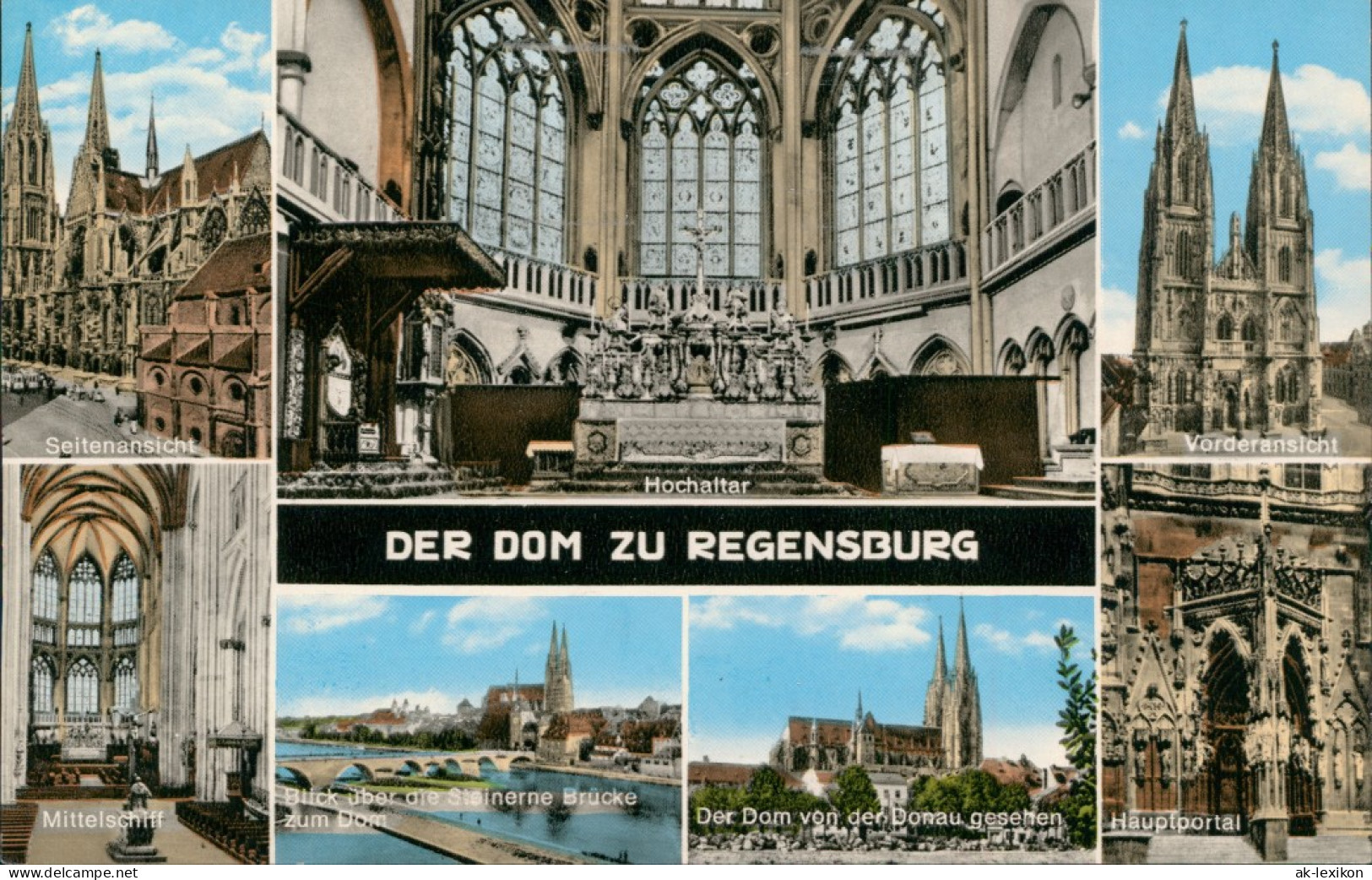Ansichtskarte Regensburg Dom Mehrbild-Ak Innen- U. Außenansichten 1960 - Regensburg