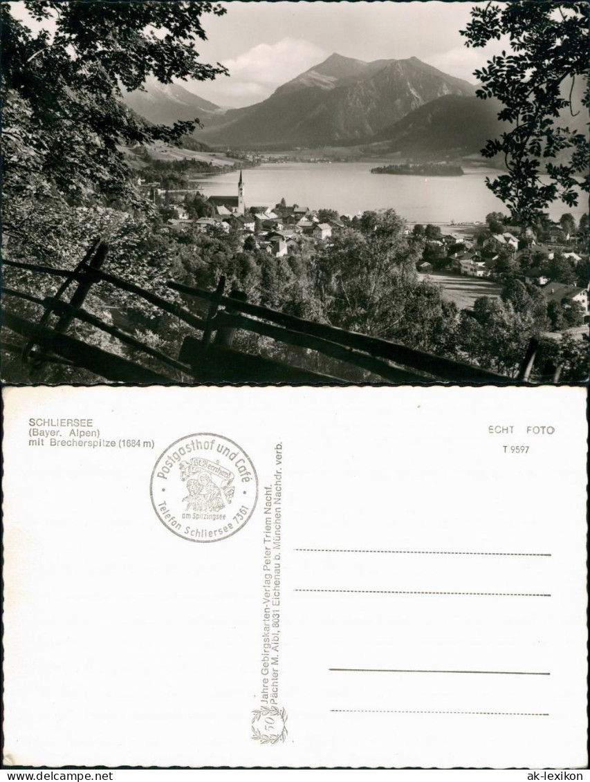 Ansichtskarte Schliersee Panorama Ansicht Mit Brecherspitze (Berg) 1960 - Schliersee