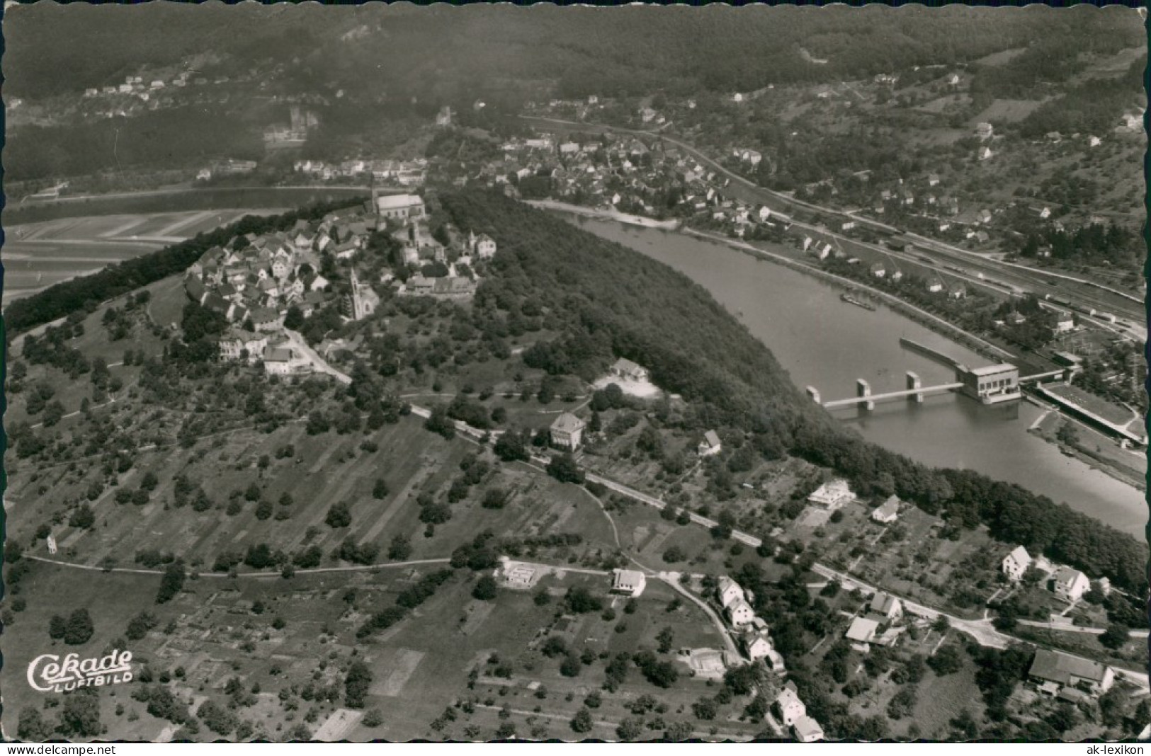 Dilsberg-Neckargemünd Luftaufnahme Ort Vom Flugzeug Aus, Luftbild-AK 1957 - Neckargemuend