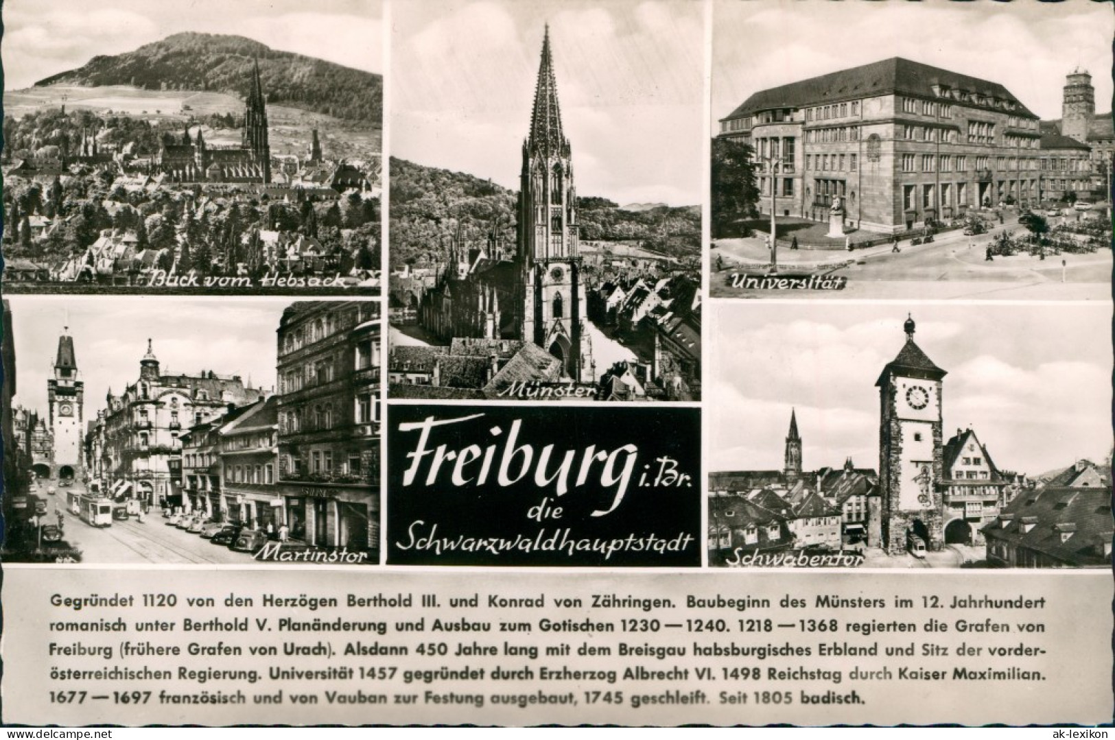 Freiburg Im Breisgau Stadtteilansichten  Uni, Martinstor, Schwabentor Uvm. 1960 - Freiburg I. Br.