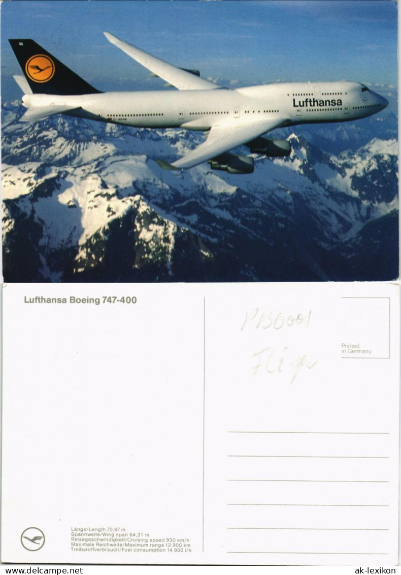 Ansichtskarte  Lufthansa Boeing 747-400 Flugzeuge - Boeing 1997 - 1946-....: Modern Era