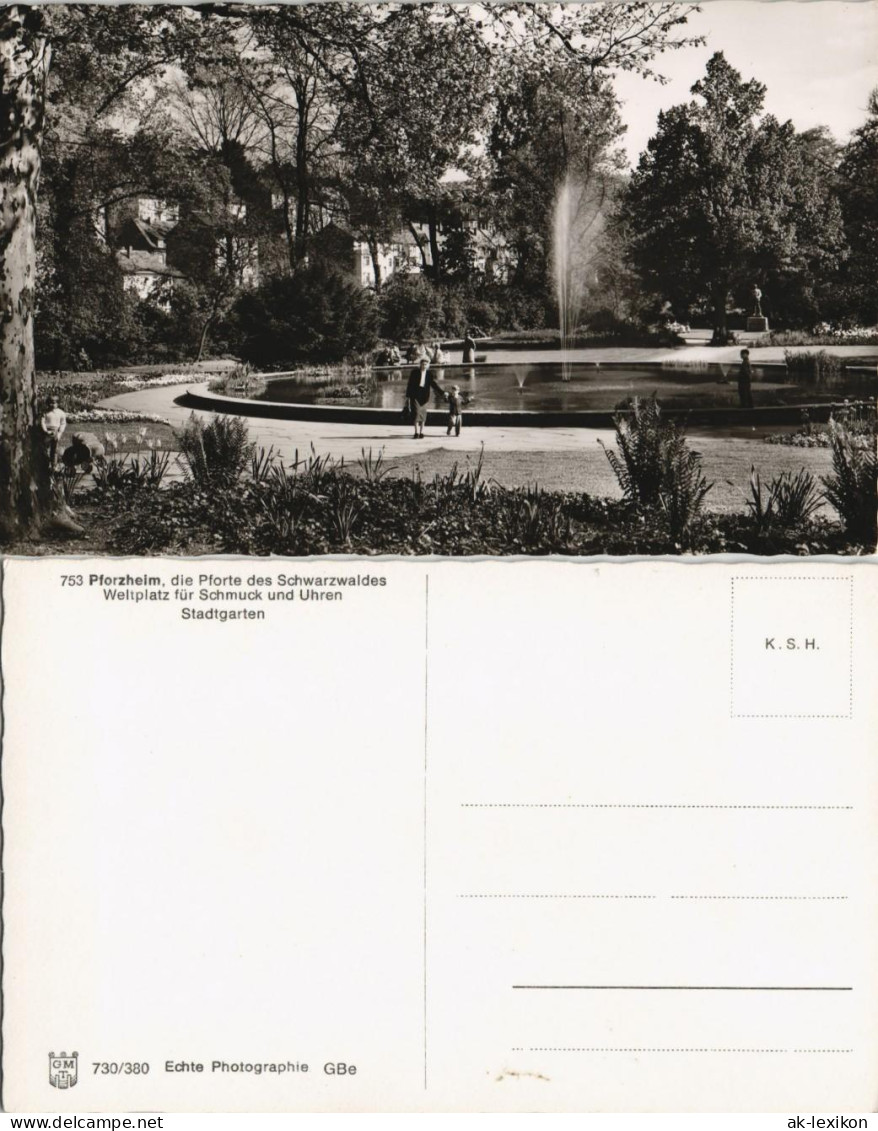 Ansichtskarte Pforzheim Stadtgarten - Springbrunnen 1964 - Pforzheim