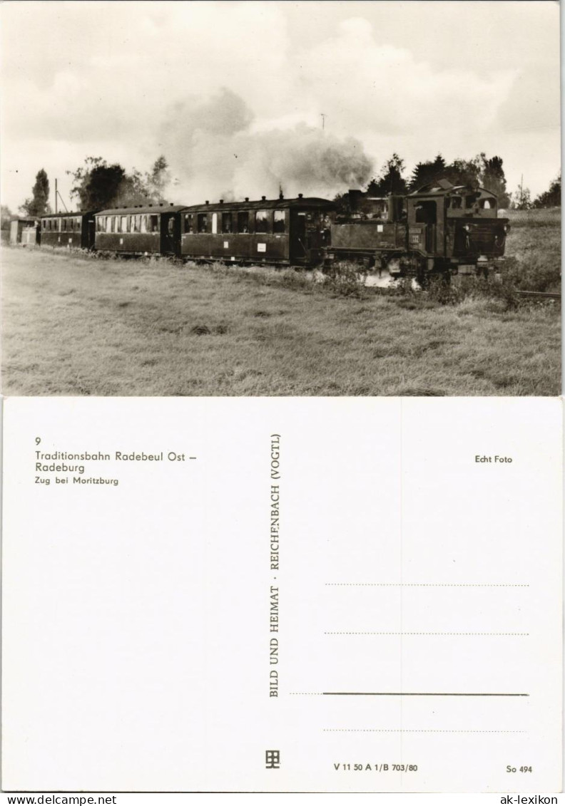 Ansichtskarte Moritzburg Traditionsbahn Radebeul Ost-Radeburg 1980 - Moritzburg