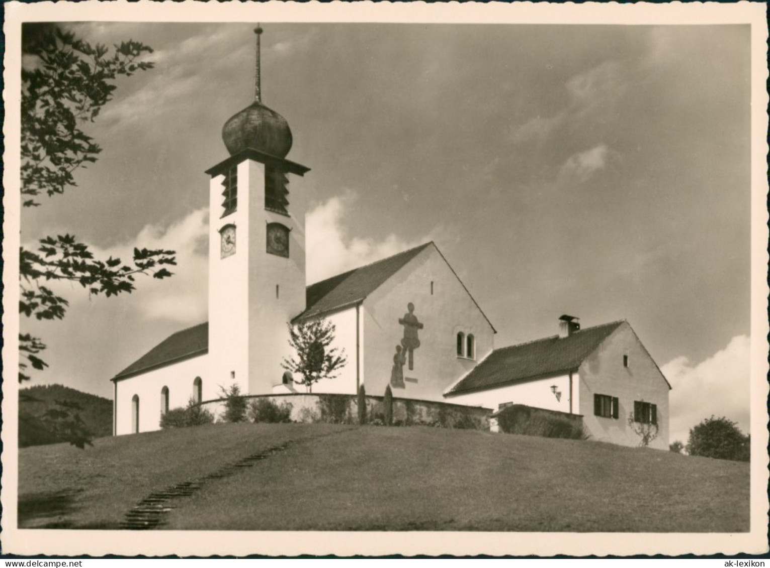 Ansichtskarte Bad Wiessee EVANG. LUTH. FRIEDENSKIRCHE Außenansicht 1950 - Bad Wiessee