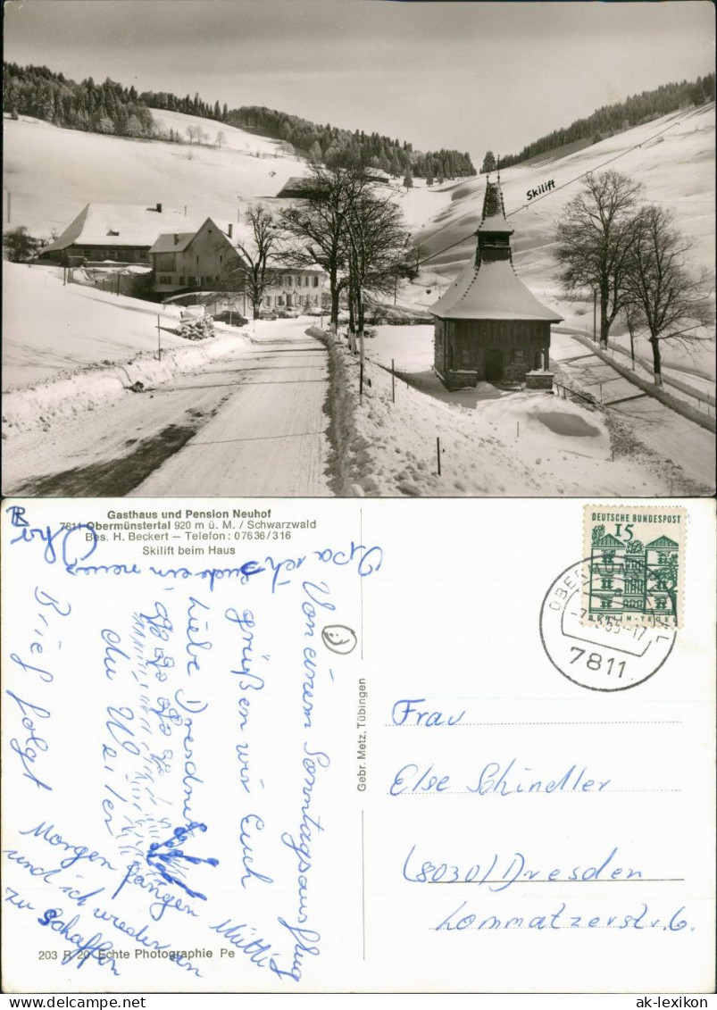 Ansichtskarte Münstertal/Schwarzwald Winterpartie In Der Stadt 1965 - Muenstertal