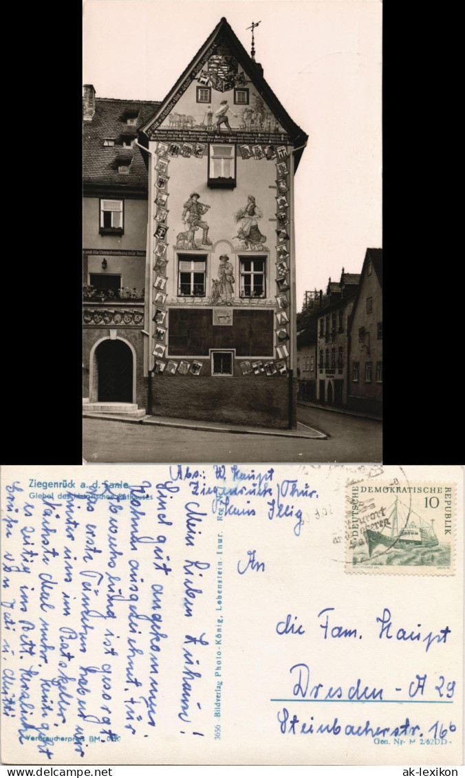 Ziegenrück&#47;Saale Giebel Des Rathaus, Verziertes Bemaltes Haus, DDR AK 1962 - Ziegenrück