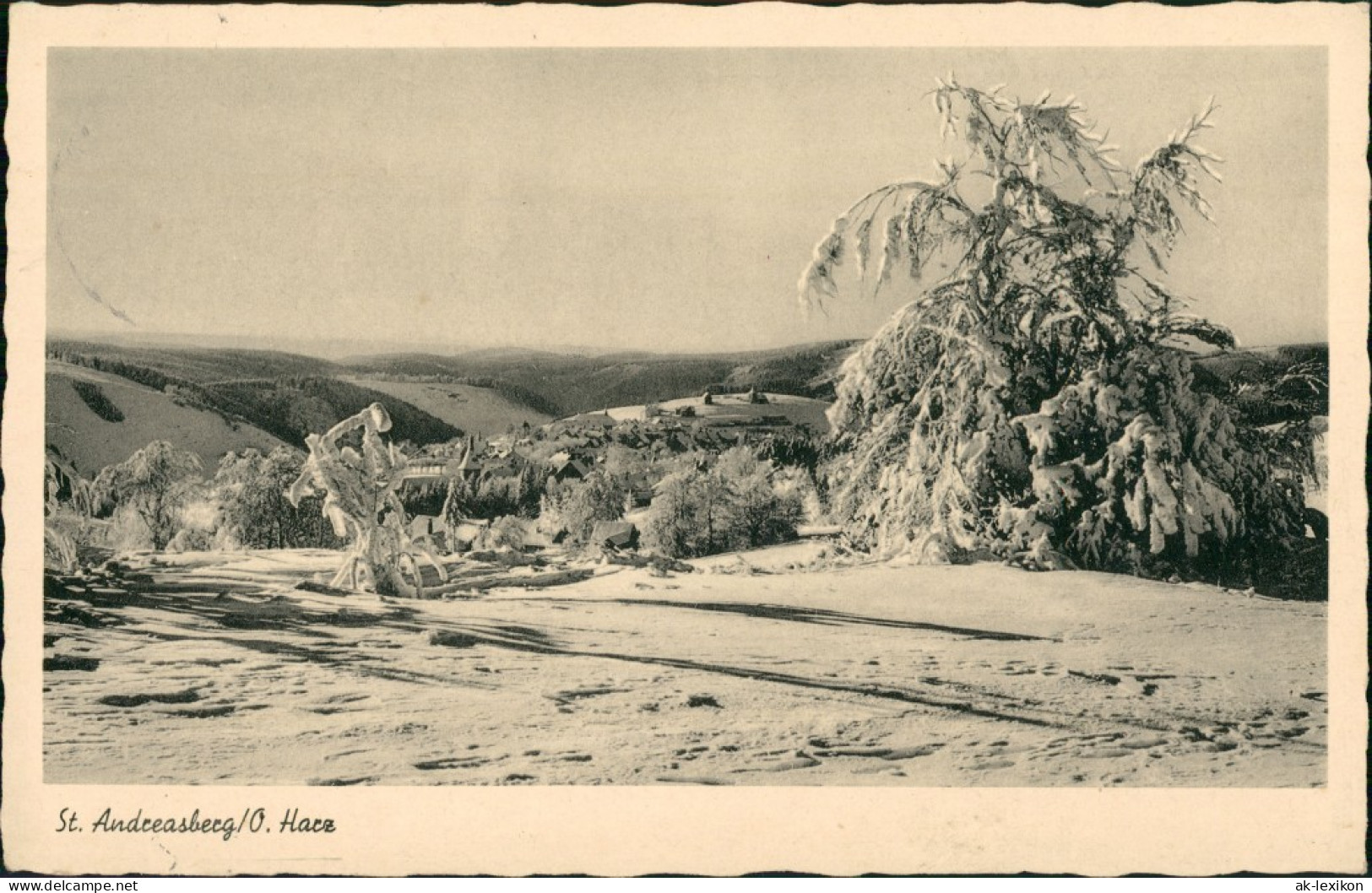 Sankt Andreasberg-Braunlage Umland-Ansicht Harz Panorama Im Winter 1955 - St. Andreasberg