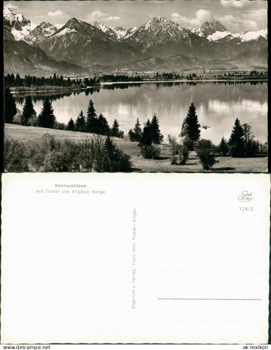 Ansichtskarte Füssen Bannwaldsee Mit Tiroler Und Allgäuer Berge 1960 - Fuessen